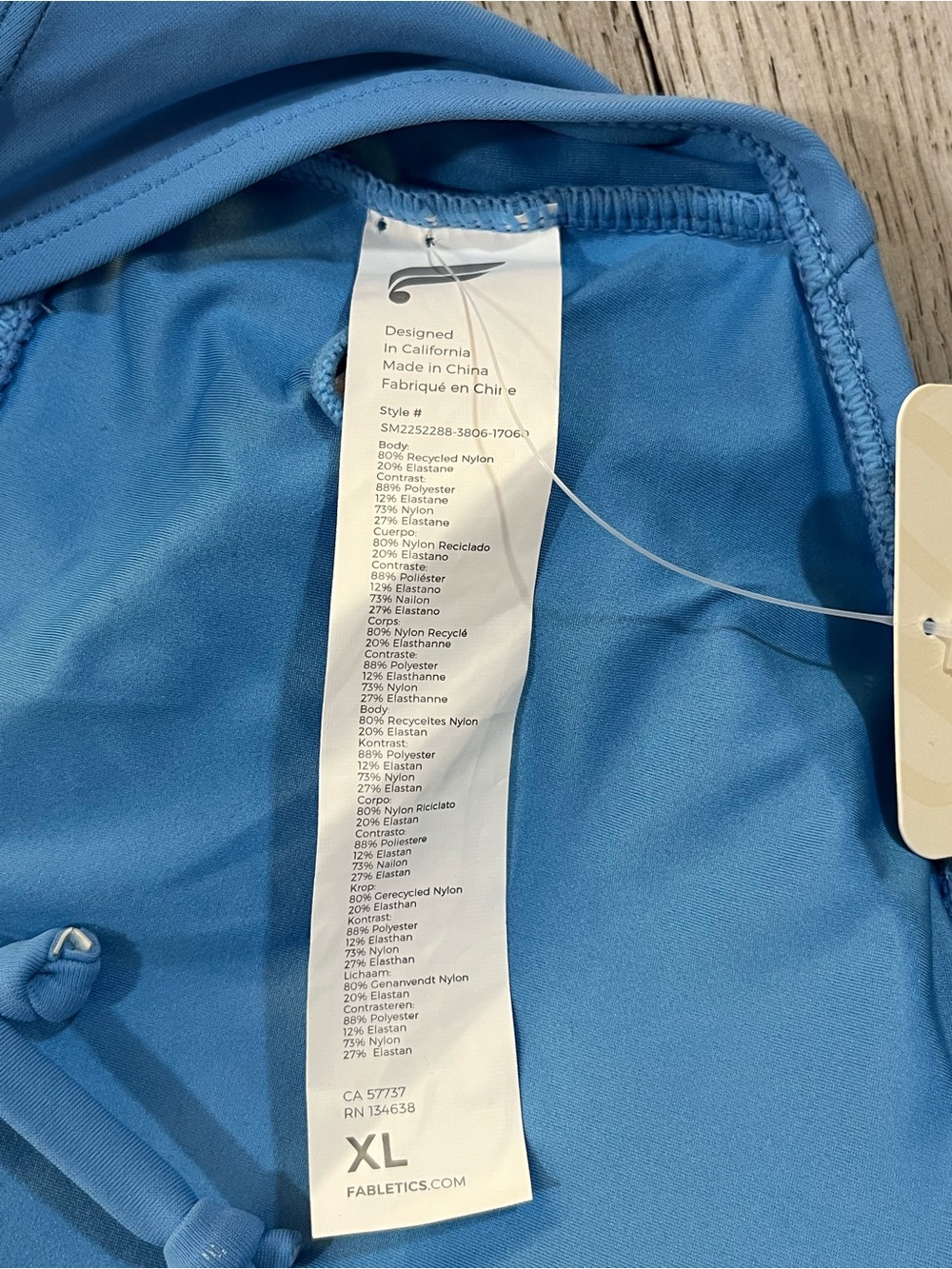 Fabletics Cutout One-Piece Swimsuit Island Escape Blue Size XL NWT - Picture 9 of 11